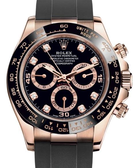 rolex daytona black dial rose gold